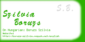 szilvia boruzs business card